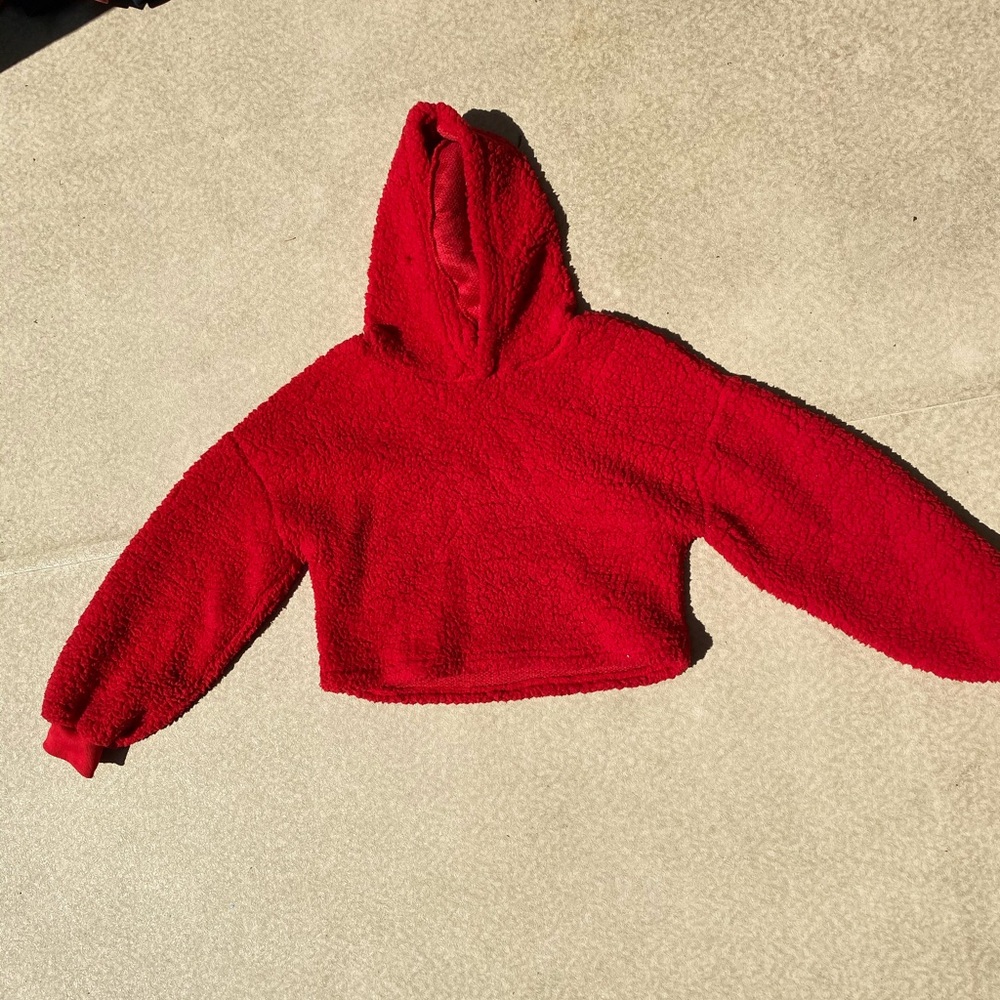 Fluffy crop hoodie
